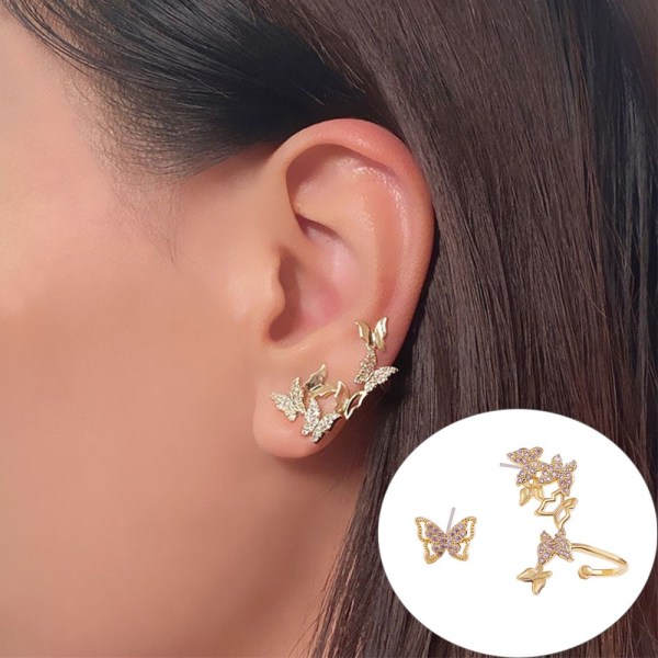 Sommerfugl øreringe Øreben Clip smykker e02b | Fyndiq