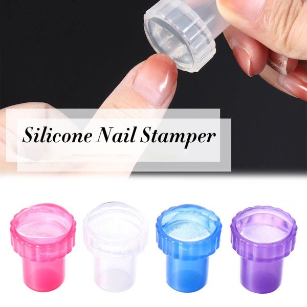 3 kpl Silikoni Nail Stamper Stamper Scraper Set PURPLE
