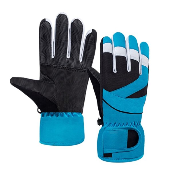 Children Ski Gloves Kids Long-sleeved Mittens BLUE L