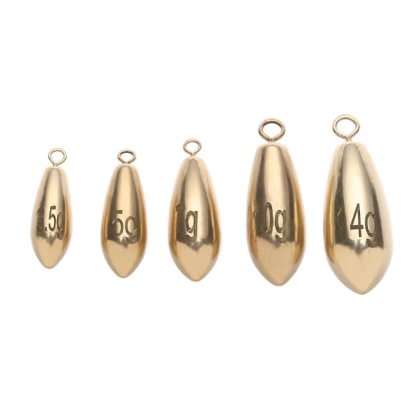 5kpl Fishing Lead fall Brass Sinker 5G