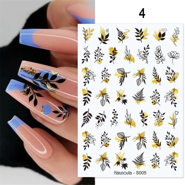 Nail Art Stickers Plant Color 4
