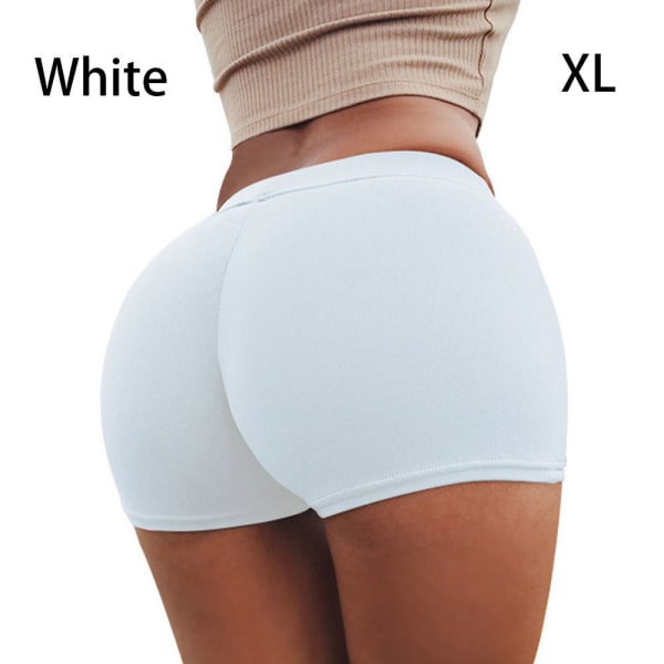 Yoga Short Sports Wear Bomuld Løbeshorts WHITE XL