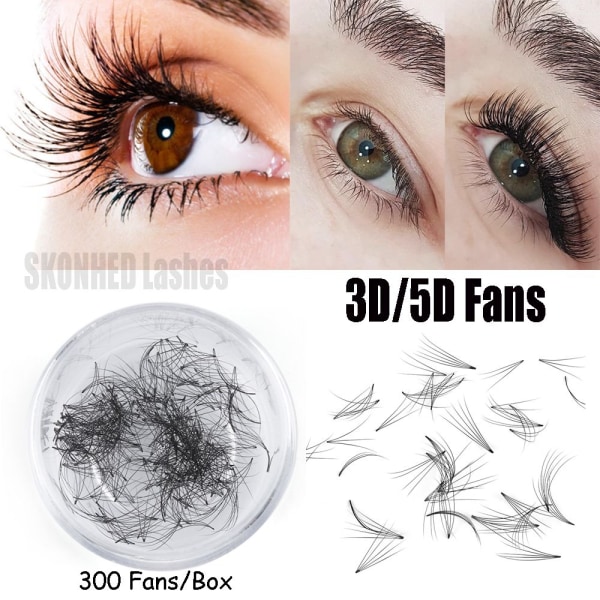 SKONHED 300 Fans/æske Falske øjenvipper Eye Lash Extension 3D-15MM