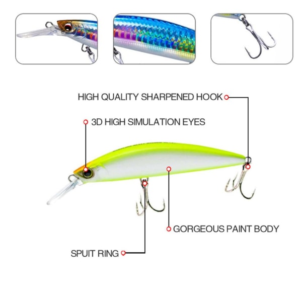 Minnow Baits Fiskekroker FARGE B - 27G/90MM FARGE B - 27G/90MM