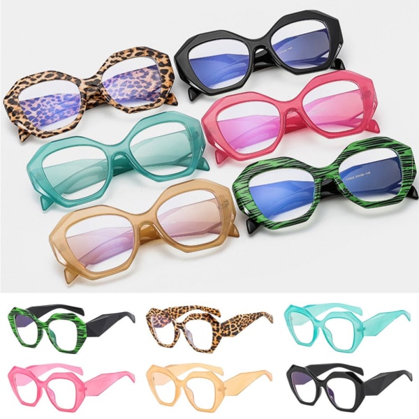 Anti-Blue Light Briller Overdimensjonerte briller LEOPARD PRINT leopard  print 62b4 | leopard print | Fyndiq