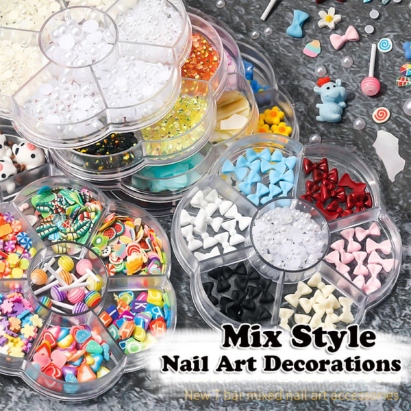 Nail Art-dekorasjoner blande farger 12