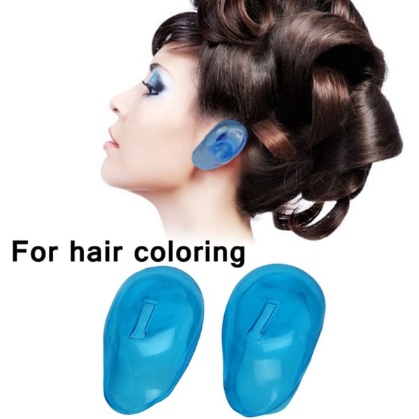 1 par ørebetræk til hårfarve-frisørværktøj BLÅ