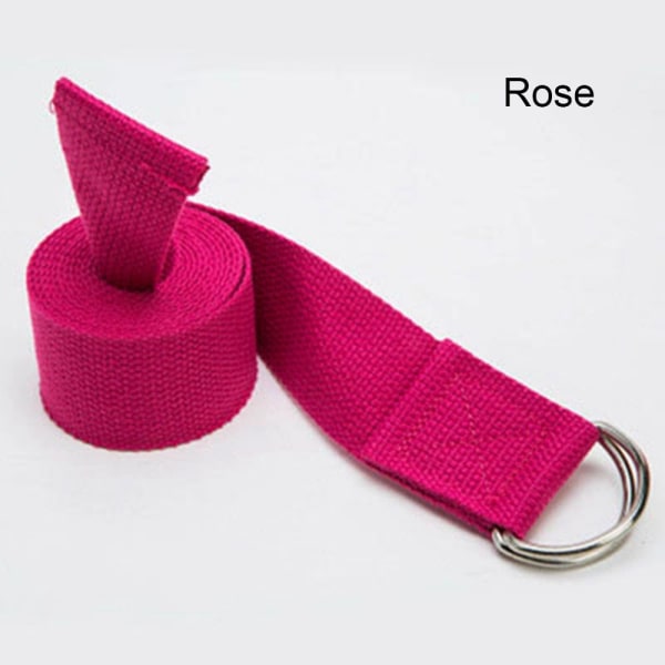 Jooga Stretch Strap D-Ring Belt Harjoitus Gym Rope ROSE