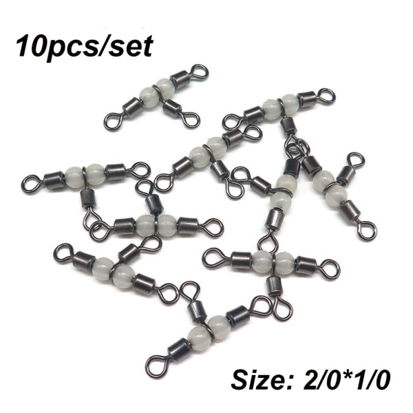 10 Stk Fiskepinde Line Connector 3 Way Ring Rolling 2-0 X 1-0