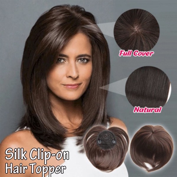 13 färger Silky Clip-On Hair Topper Hårförlängning 4