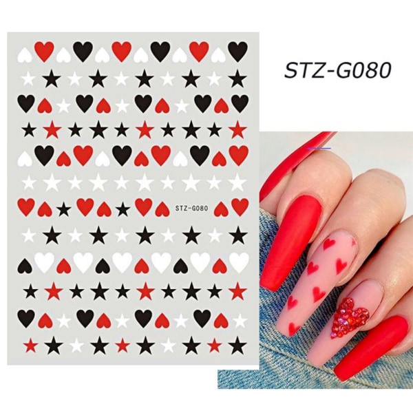 Nail Art Stickers Love Heart STZ-G080
