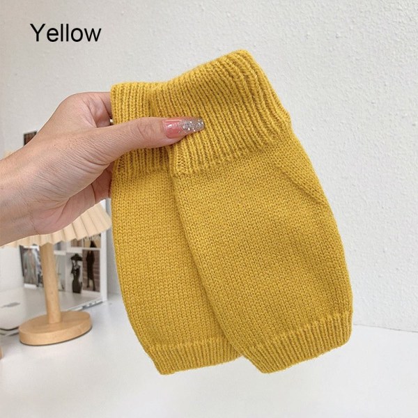 Strikkede handsker Fingerløse vanter GUL yellow