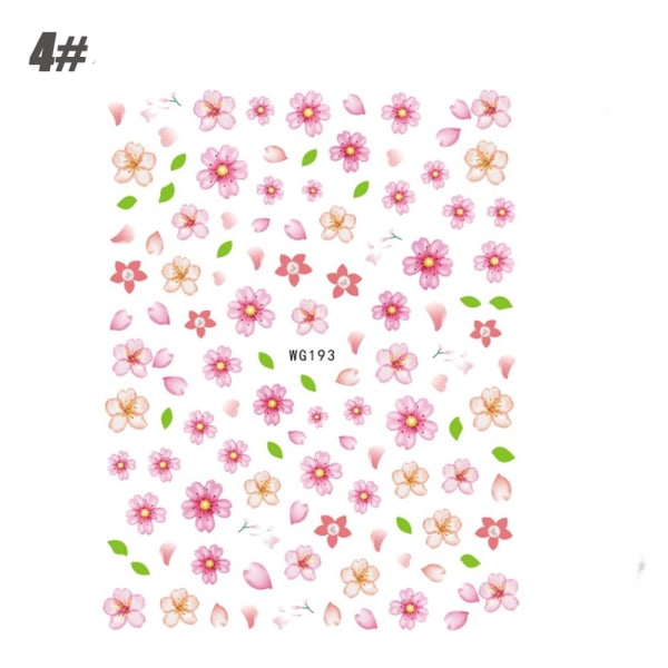 Nail Art Sticker 3D Daisy Decor Blooming Flower 4