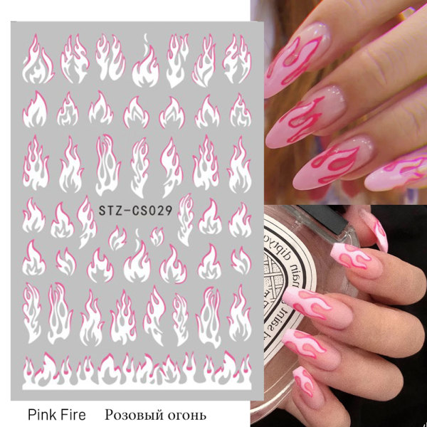 Nail Art Stickers Fire Flame Design STZCS-30
