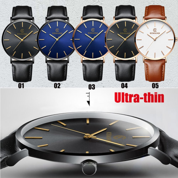 Miesten watch Quartz Watch aito nahkaranneke