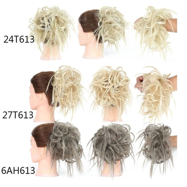13 farver Hair Extension Messy Hair Scrunchie Chignon 6AH613