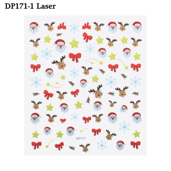 Jule negle klistermærker Laser Snowflake DP-171-1