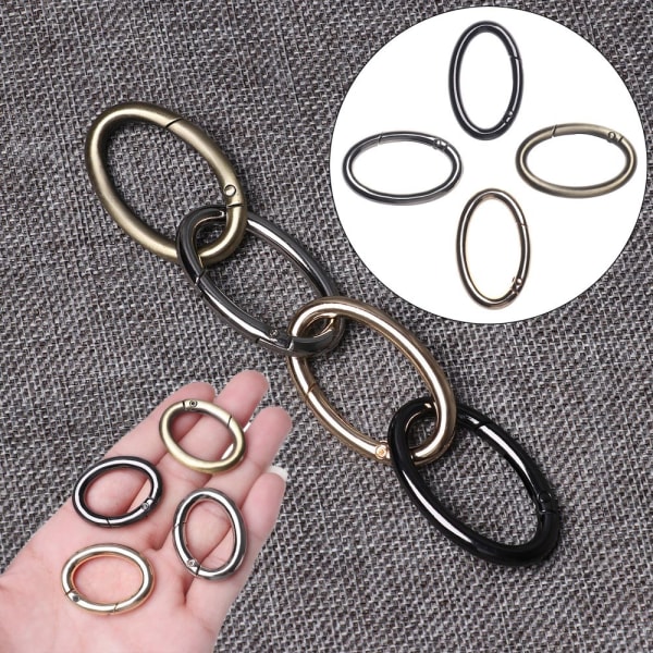 1/2/5 stk Spring Oval Rings Bag Beltespenner Håndvesker Clips