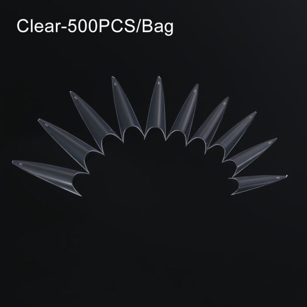 Falske negletips Fake Nails Beauty Tools CLEAR-500PCS/BAG