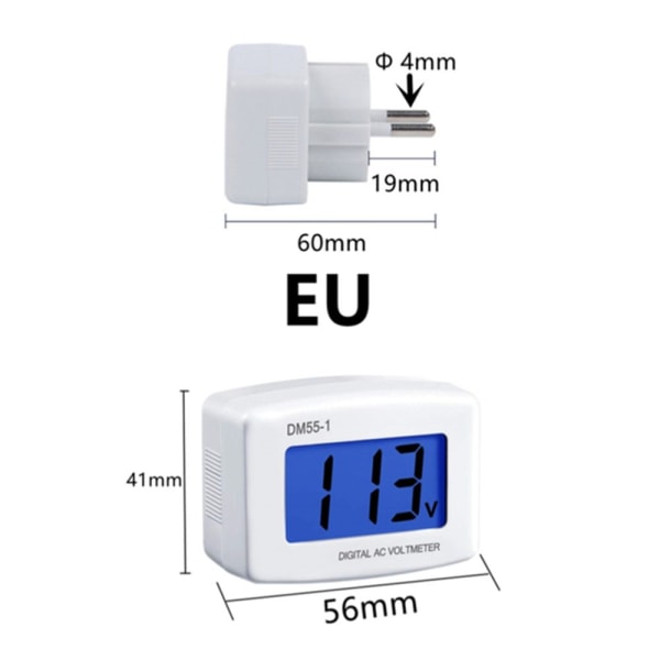 Digital Voltmeter Vegg Flat Voltage Meter EU EU 6ffe | Fyndiq