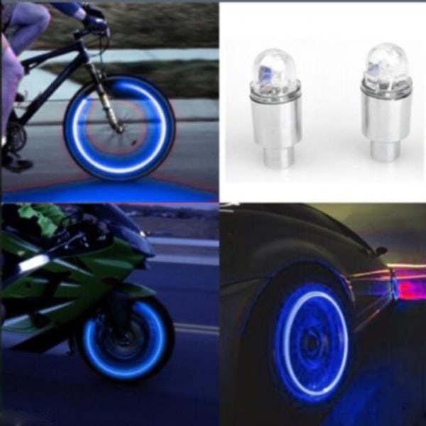 2 stk Cykel LED Flash Lampe Dæk Ventil Hætte Lys Hjul Dæk Pære f172 | Fyndiq
