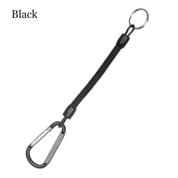 Spring Elastic Rope Portable Fishing Lanyards BLACK