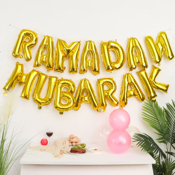16 tommer Eid Mubarak RAMADAN MUBARAK GOLD RAMADAN KAREEM RAMADAN