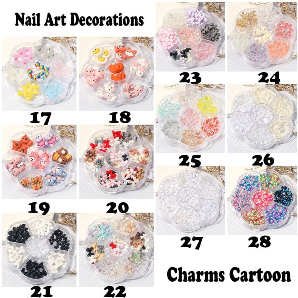 Nail Art-dekorasjoner blande farger 12