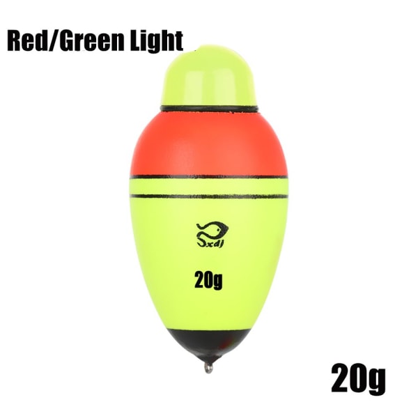 Fishing Night Float Ball Boia Bobber RED/GREEN LIGHT-20G