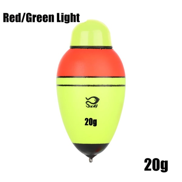 Fishing Night Float Ball Boia Bobber RØD/GRØN LYS-20G