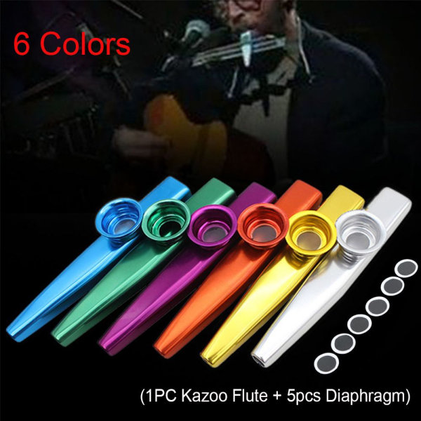 Kazoo Flute Harmonica Metal SININEN