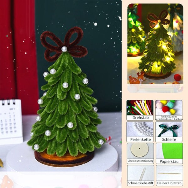 Joulukuusi Käsintehdyt koristeet Xmas Tree Materiaalipaketti VIHREÄ a892 |  Fyndiq