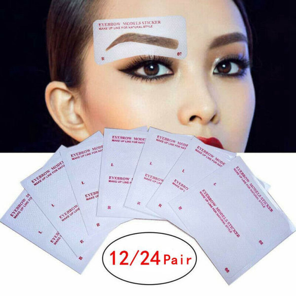 12/24 Pairs Eyebrow Stencil Shaper -tarrat 24 PAIR