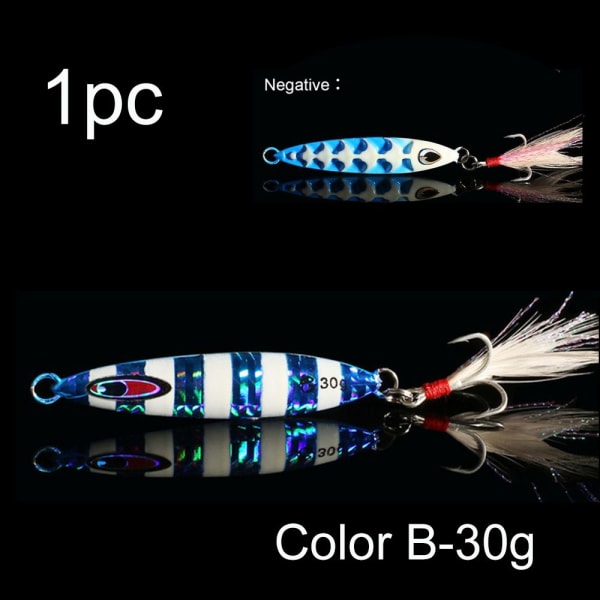 1st Feather Metal Fishing Lures VIB Spoon Jig Bait Octopus