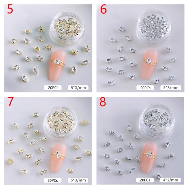 20 stk Zircon Nail Art Crystal Manicure 6 6