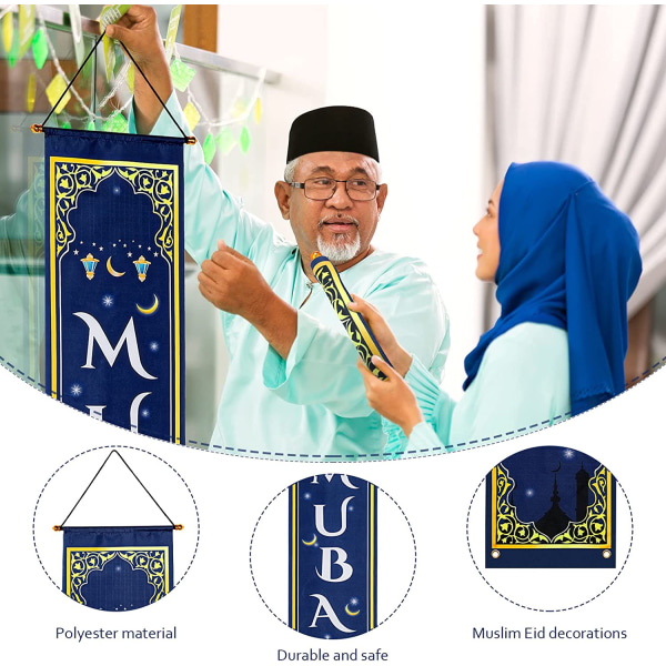 Ramadan Mubarak dekorationer Banner Eid Mubarak tecken