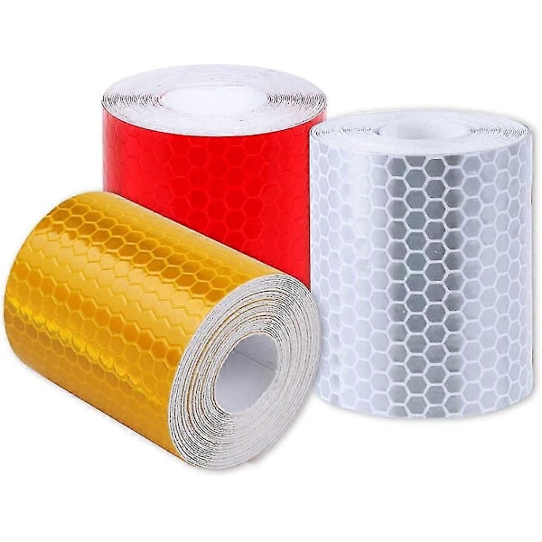 Reflextejp 3 st Wanxida Reflextejp Säkerhetsreflextejp Varningsnatt Synlighet Med Honeycomb Pil 5cm X 3m