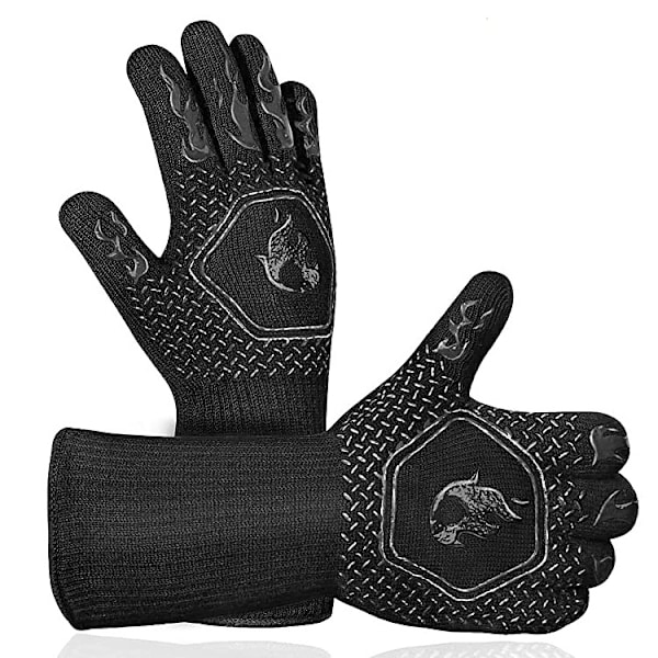 BBQ-handskar värmebeständiga upp till 800 °C svarta