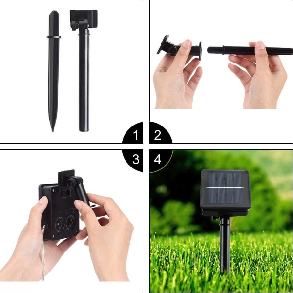 Solar Tape Lights, 50 LED Koppar Tube Wire Lights Outdoor Solar