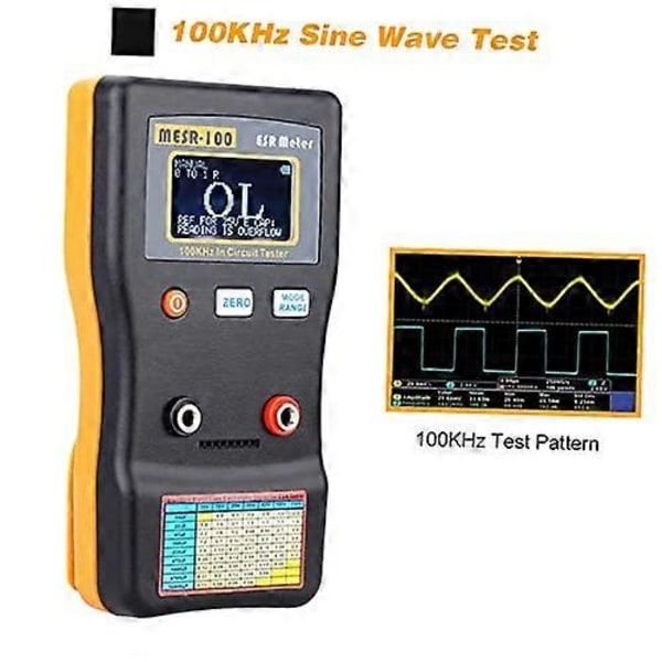 MESR-100 Kondensatortestare Geevorks ESR-mätare In-Circuit Kondensatortestare Upp till 0001-1000R Auto-Ranging Ohmmeter