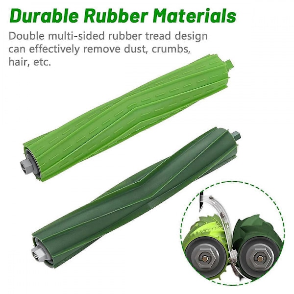 4 Set Gummivalsborstar Ersättningsdelar Kompatibla med IRobot Roomba I7 I7+ I1 I1+ I6 I6+ I3