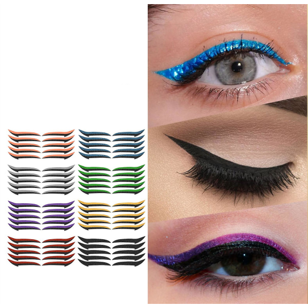 Återanvändbara ögonlocksklistermärken Makeup Glitter Double Eyeliner Stickers 40 par