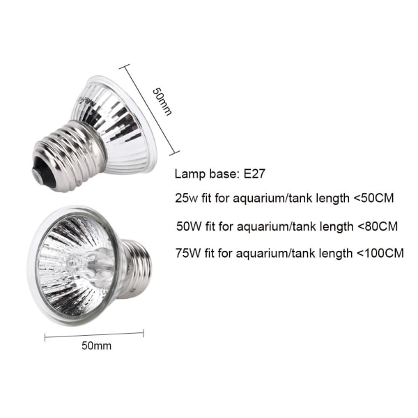 Turtle Värmelampa 25W UVA UVB Lampor Reptil Värmelampa 2st