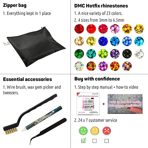 Rhinestone Setter, Hot Fixed Wand Bedazzler Kit, 4080st