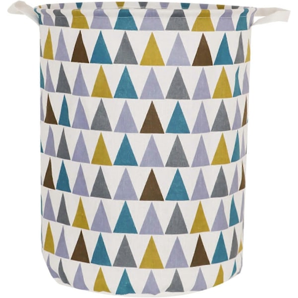 Kraftig Tvättkorg Hopfällbar Vattentät Förvaringskorg Höga Tvättkorgar med Handtag för Kläder Leksaker och Filtar i Sovrum och Vardagsrum Colorful Triangle