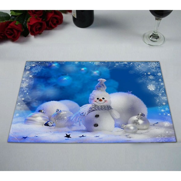 Julstjärnor Snöflingor Snögubbe bord bordstablett Mat Mat 30x45 cm förpackning om 2.