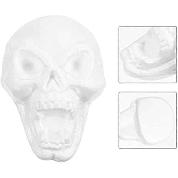 HEALLILY 5 st Polystyren Styrofoam Skum Skalle Vit Skum Skalle Form Modell Skumboll för Barn DIY Hantverksmaterial