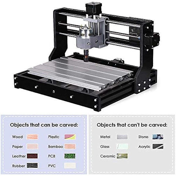 DIY CNC Router Kit Mini Gravyrmaskin GRBL Kontroll 3 Axis för PCB PVC Plast Akryl Trä Snideri Fräs Gravyrmaskin