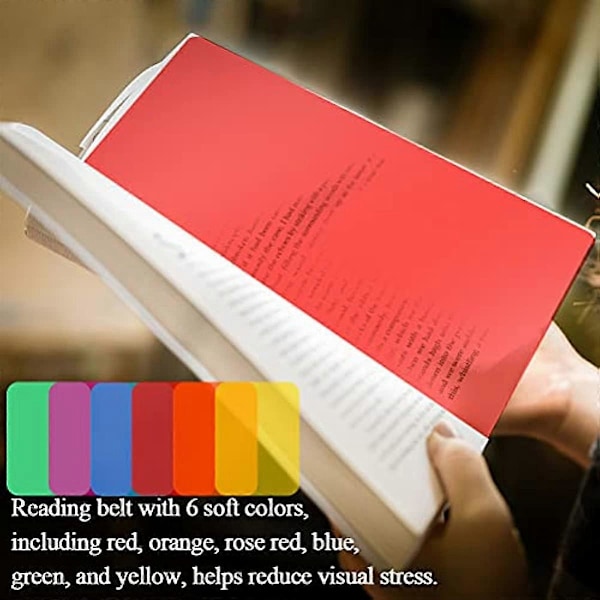 A4 Färg Bokmärkesguide Ark 6 Färger Dyslexi Lässtöd Färgöverlägg Färgat Överlägg Läsningsspårningslinjal Guidad Läsningsremsa Lässtöd fo