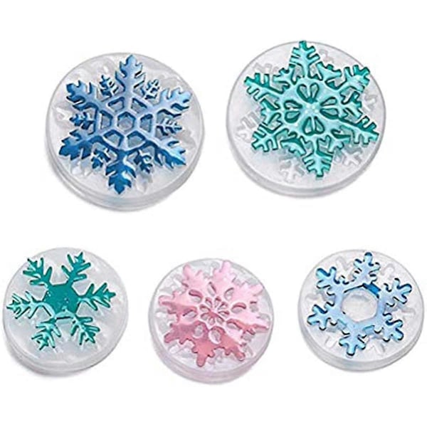 SUPVOX 5 st Jul Resin Gjutformar Silikon Snöflinga Smyckesformar Jul DIY Hantverksprojekt